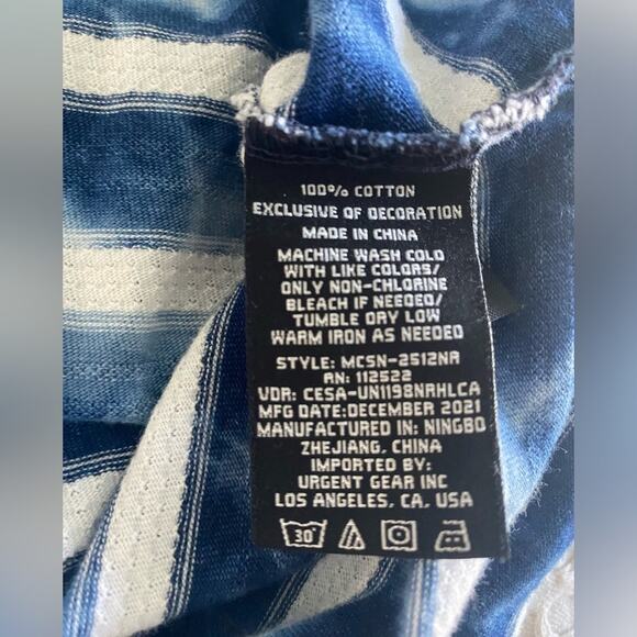 Naxos by Civil Society Mens Indigo Marbled Button Up Knit Shirt Sz XL - Picture 8 of 11